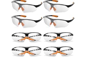 Kigniote Schutzbrille Arbeitsschutzbrille,8 Stück Schutzbrillen Transparent Schutzbrille Labor Sicherheitsbrille Schutzbrille für Arbeit Staubdicht Schießsport für Kinder Herren Damen