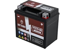 Battanux YTZ7S-BS Batterie et Batterie de Moto, Scellée SLA/AGM 12V6Ah Batterie pour VTT/UTV/Motoneige/Moto sans Entretien & Installation sans Outils