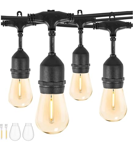 ZOTOYI 45m S14 Lichtsnoer Buiten LED, Waterdicht IP65 met ZOTOYI 45m S14 Lichtsnoer Buiten LED, Waterdicht IP65 met