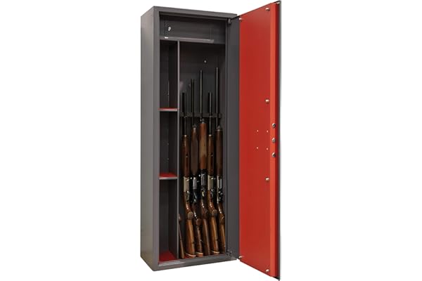 ARREGUI Pointer ARM061350 Armoire à 6 fusils en Acier avec Coffre Intérieur et 3 Étagères | Coffre-fort Armes à Feu | FRANCE, BELGIQUE, ITALIE : valide toutes armes | ESPAGNE, PORTUGAL : non homologué