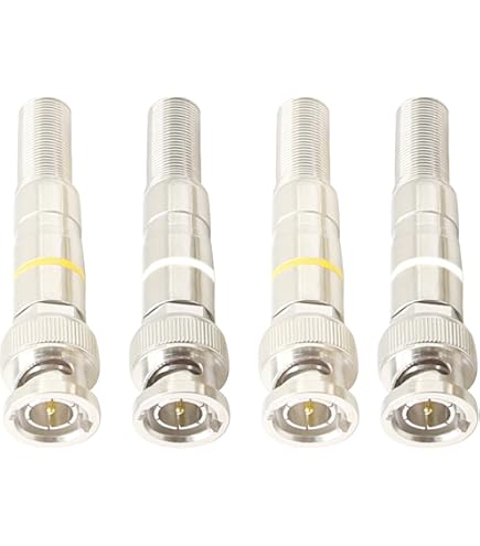 Connettori BNC Maschio Per Cavi Coassiali RG59/RG6 - Placcati In Oro, Confezione Da 15 | Per Impianti CCTV E Sicurezza