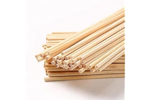 RYAN Listones de Madera 100 Piezas Maderas para Bricolaje Ø 4 mm Largo 20 cm Redonda Palos de Madera para Decoraciones Bricolaje Modelismo Arte Escultura y Artesanía