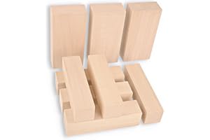 KMBRGH Basswood Carving Blocks 9 Pcs, Linden Wood Whittling Kit for Beginners and Professionals, Lime Wood Carving Set, Wooden Planks for DIY, Hobby Wood Carving Kit