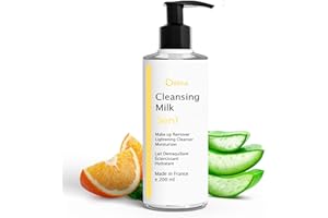 OÏLÉNA Latte micellare detergente viso con Vitamina E e Aloe Vera 3 in 1 Struccante anti-macchie Detergente pori Latte idratante Contorno occhi Trucco waterproof e imperfezioni 200 ml