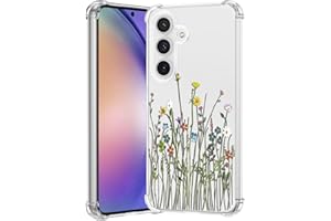 RALEAVO Etui na telefon komórkowy kompatybilne z Samsung Galaxy A54 5G, przezroczyste, motyw kwiatowy, odporne na uderzenia, etui z pięknym motywem do Galaxy A54, kwiecista łąka