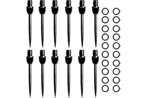 GYHWOFUL 12 Stück Steeldart Spitzen mit 20 Stück Gummiringe, Dartspitzen Steel Stahlspitzen, Dart Spitzen Steel mit 2BA-Gewinden