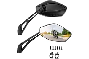 KEMIMOTO Rétroviseur Moto Homologués Universel M8 et M10, Rétroviseur Moto avec Support, Rétroviseur Latéral Arrière, Rétroviseur Scooter Compatible avec MT07, MT09