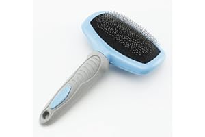 BPS BUENA PET SHOP BPS (R) Peine Para Mascotas Cepillo para Mascotas Perros Gatos para Desenredar el Pelo Elimina Mechones Caídos 22 cm BPS-2859 (Azul)