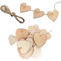 200 Cœurs En Bois Pour DIY - 4 Tailles (6/8/10/12mm) - Décoration Mariage, Noël, Cartes Scrapbooking