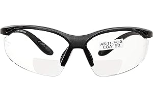 voltX 'CONSTRUCTOR' (TRANSPARENTE dioptría +2.5) Gafas de Seguridad de Lectura BIFOCALES que cumplen con la CE EN166F/Gafas para Ciclismo incluye cuerda de seguridad - Reading Safety Glasses