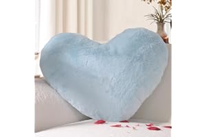 Yhoelata San Valentino Cuscino Cuore, Blu Cuscino a Forma di Cuore, Peluche Cuore Cuscini Decorativi, Piccolo Cuscini per Divano, Cuscini Bambini Cuscino Letto, 25 * 35cm