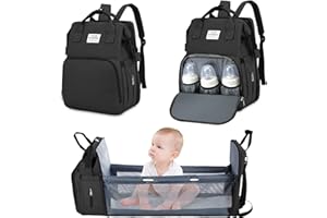BIBYKIVN Baby Wickeltasche Rucksack,Diaper Backpack,Babytasche Reiserucksack mit Wickelauflage,Multifunktional Wasserabweisend Große Kapazität Wickelrucksack,Große Reiserucksack für Mama & Papa