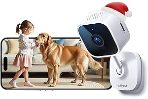 Outinput 2K 3MP Indoor Security Camera, Dog Camera, Home Cameras, WiFi Baby Monitor with Night Vision, Motion/Sound Detection, 2-Way Talk, APP Control, Cloud & SD, 24/7 Recording Pet Cam