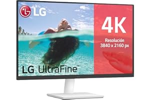 LG 27US500-W - Monitor 4K UltraHD, 27 Pulgadas, Panel IPS, 3840 x 2160, 16:9, HDMIx2 2.0, HDR10, SuperResolution+, DCI-P3 90%, HDMI2.2, Altura Ajustable, 60 Hz, 5 ms, Blanco