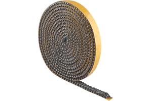ADMYGO Fire Rope for Wood Burning Stove, Wood Stove Gasket Tape, Self Adhesive Flat Gasket for Stoves and Fireplaces, Heat Resistant Stove Rope for Stove, Chimney, Fireplaces, Oven Door (3mm*10mm*2.5m)