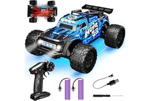 PATEMZON Macchina Telecomandata per Bambini, 2.4GHz Fuoristrada Radiocomandata, Offroad Monster Truck con Luci di Carrozzeria/Due Guscio, Giochi Bambini Gioco Bimbi Regalo Compleanno