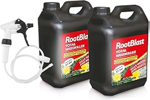 Rootblast - Total Weedkiller - 2 x 2.5L Ready To Use with Long hose trigger - Kills Weeds & Roots - Biodegradable in Soil - Non-selective Weedkiller