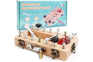 KFDDRN Ensemble de plateau à vis Montessori, jouet Montessori pour 3, 4, 5 ans, jouet en bois pour enfants, plateau à vis en bois, jouet de motricité, cadeau pour filles et garçons
