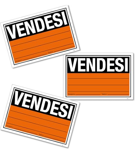 Set Mit 3 „VENDESI“ Verkaufsschildern 20x30 Cm – Aus PVC, Wasserdicht, Blendfrei, Für Innen & Außen