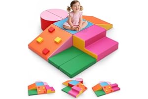 CUPCHID Soft Play Foam Building Blocks for Children,Climbing Toys for Toddlers from 1-3 Years (Colorful)