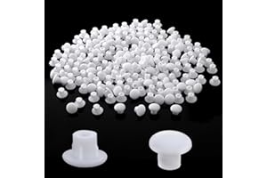 DSLSQD 400 tapones de plástico para agujeros de 5 mm, tapones de botón redondos, tapones de agujero de gabinete, tapones blancos para puertas de muebles, armarios, estantes