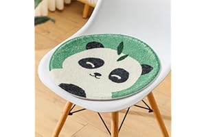 Sarah Duke Runde Stuhlkissen Sitzkissen Kinder Sitzkissen Stuhl Sitzpolster, Weich Sitz Auflage Cartoon Tier Bodenkissen Kinder Runden Kissen (Panda,30 x 30 cm)