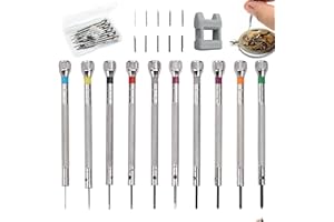 HAPLOS 10 Pièces Kit Tournevis de Précision, Petit Tourne Vis Horlogers Précision, Ouvre Boitier Montre, Outils de Réparation D'horloger Pour la Réparation de Précision de Montres, Lunettes