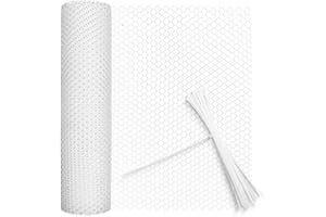 LEFUNOM Chicken Wire Mesh Roll Plastic Mesh Fencing 8mm Hole Garden Fencing Mesh Fence Netting Poultry Breeding Netting Temporary Fencing for Yard Garden Balcony (White, 40cm×5m)