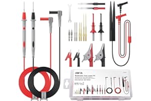 BINTA 25PCS Silicone Multimeter Test Leads Kit with Replaceable Test Probes 4PCS Large/Medium Alligator Clips Tweezer, Professional Leads Kit for Industrial Car Home