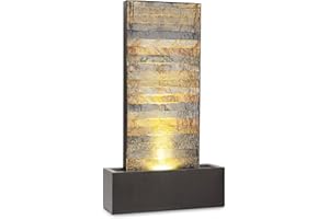 blumfeldt Raincastle - Fontaine de Jardin, intérieur/extérieur, Circulation d'eau Continue avec Loopflow Concept, 12 LED, Pompe de 8W, Indice de Protection IPX8 - Aspect Briques…