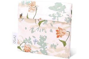 DGAZ Bolsa para Guardar Compresas, Bolsa de Menstruación Femenina para Protectores de Bragas/Copas Menstruales/Tampones, Bolsas Almacenamiento Toallas Sanitarias (Orchid Grass)