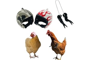 Allazone 3 Stück Hühnerhelm Kunststoff Huhn Helm Haustier Vogelhut Kopfbedeckung und hühnerarme für Küken Vögel Schutzhelm für Hühner
