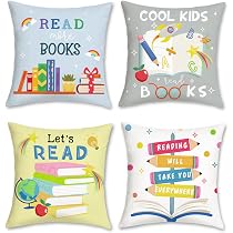 Bnitoam Set Of 4 Decorative Throw Pillow Covers - 18x18 Inch, Dr. Seuss Quote With Animal Design, Cotton Linen