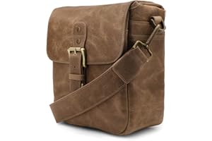 Megagear Mg1702 Torres Mini - Funda de Piel para Cámaras Réflex y de Fotos Réflex, Marrón Grisáceo