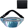 BAIYSFFG Bum Bag Fashion Waist Pack Bumbag for Women Men Lightweight Fanny Pack with 2 Zip Pockets & Adjustable Strap, Large Belt Bag for Dog Walking Running Hiking Jogging (Blue)