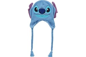 Concept One Unisex's Disney's Lilo and Stitch akrylowa zimowa czapka beanie z frędzlami, niebieska, jeden rozmiar