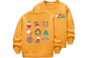 Guqmjde Weihnachten Sweatshirt Mädchen Weihnachtspullover Casual Weihnachtspulli Niedliche Pullover Weihnachts Kleidung Mode Christmas Sweater Classic Weihnachtsoutfit Jungen Oberteile