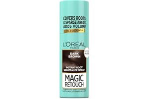 L'Oréal Paris Dark Brown Magic Retouch Hair Colour Root Concealer Spray (75ml), Hair Dye, Instant 100% Grey Coverage & Flawle