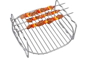 FULENYI Rejilla para freidora de aire de doble capa, accesorio multiusos para cesta de freidora de aire de 6, 7, 8 pulgadas, soporte multiusos con pinchos, 6, 7, 8 pulgadas