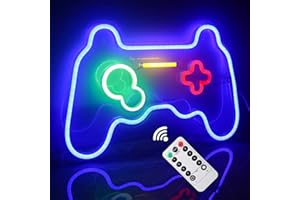 Beality Gamepad Neon Sign Light Up Letter Sign Neon Light for Wall Decor USB Powered with Dimmable for Games Room Bar Birthday Party Gift for Girls Boys
