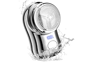 ELITECRAN Mini Rasoir, Portable Electric Shaver, Rasoir Électrique Pratique et Rechargeable, Rasage Électrique de Poche, USB Rechargeable Shaver, Pocket Electric Shave, Electric Razor à Affichage LED (Argent)
