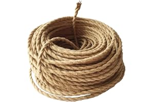 GreenSun Cavo Elettrico Tessile - Cavo Elettrico Filo Elettrico Vintage Cavo 2x0,75mm² Cavi Elettrici Filo Elettrico 0,75 mm 2 filamenti per La Lampada a Sospensione Fai Da Te, 20M