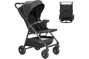 UBRAVOO Baby Stroller for Toddlers with Reclining Seat,Ultra Compact Stroller with Large Storage Basket, Canopy, Parent Handl