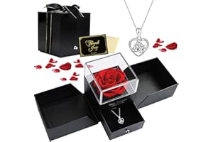 Viosmut Rosa Eterna, Gioielli con Collana per San Valentino Festa della Mamma Matrimonio Compleanno Anniversario Natale Regalo Romantico per Lei