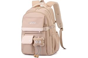 SUNYBLIS School Bags For Girls,Aesthetic Back to School Backpack Cute Preppy with Pendant Ladies Rucksack Women Lightweight Waterproof Travel Back Pack for Teenage Primary Secondary School Girls Boys