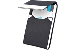 Waylipun Porte-Cartes de Visite, Métal Porte-Cartes de Visite en Cuir Synthétique pour Homme et Femme avec Fermeture magnétique, pour Garder Les Cartes de Visite en Parfait état (Noir)