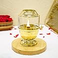 Ekhasa Pure Brass Akhand Jyot Diya with Adjustable Bati Knob, Wick Lifting Screw Lever, Glass Cover (Medium Size, 150 ml Oil Capacity, Stay Lit for 24 Hours, Wick Included, Authentic Borosilicate)