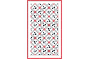 DobleUve Estudio Alfombra Vinílica Hidráulica 23 | Color Rojo | 80x200 cm | Alfombra Cocina Lavable Antideslizante | Alfombra Vinilica | Suelo Vinílico | Alfombra Vinilo Salón