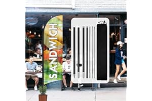 QSUM Sandwich Feather Flag,8FT Sandwich Advertising Swooper Flag with Pole Kit, Ground Spike, Sandwich Signs for Businesses and Storefronts