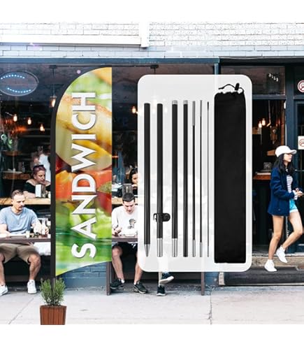 Drapeau Publicitaire Glacé QSUM - 2,1m - Kit Complet Avec Mât